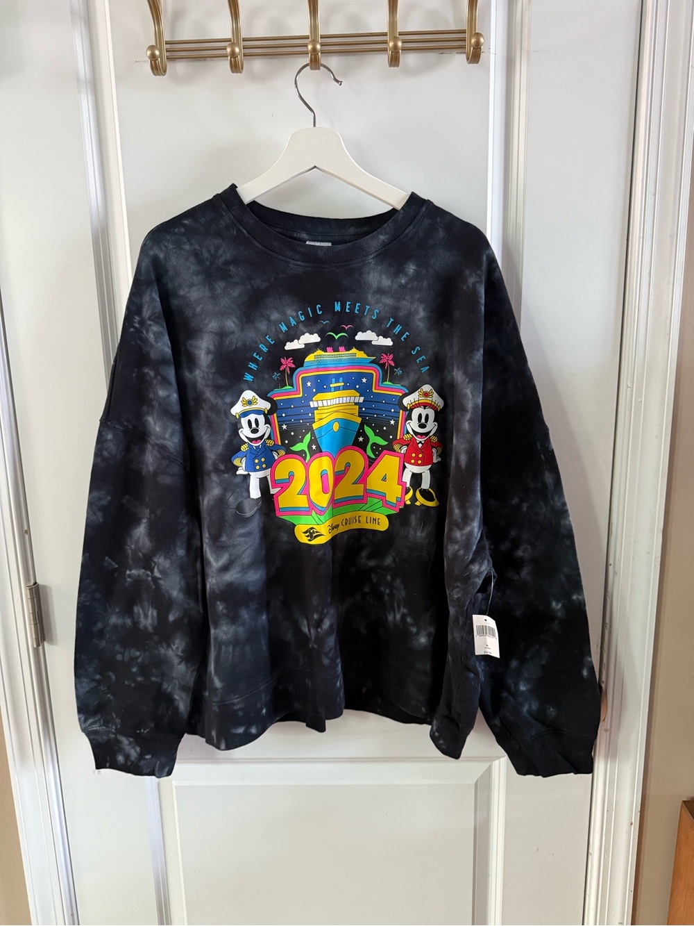 2024 Disney Cruise Line Tie-Dye Sweatshirt - Black